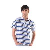 POLO VILLAE男士翻领灰色细条纹短T恤PFCAXAACH675(50)
