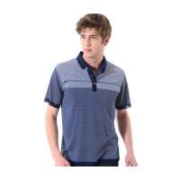 POLO VILLAE男士蓝色细条翻领短T恤PFDAGAACH503(46)