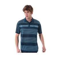 POLO VILLAE男士牛仔蓝条纹短T恤PFCAFAACH603(50)