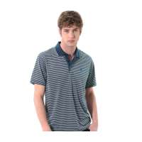 POLO VILLAE男士牛仔蓝细条纹短T恤PFDAKAACH542(48)