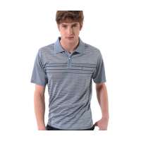 POLO VILLAE男士浅灰细条纹短T恤PFCAFAACH607(46)