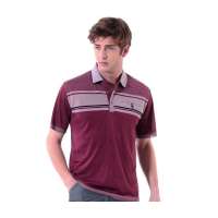 POLO VILLAE男士紫夹白细条翻领短T恤PFDAGAACH502(46)