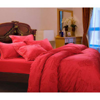 乔曼帝婚庆丝棉双人加大六件套之臻爱玫瑰