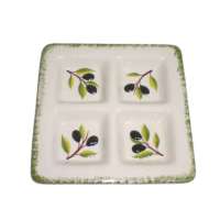 其唯美品绿意轻质瓷四格碟
