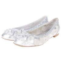 ST.CHIC琪珂女式漆皮+牛反毛编织平跟单鞋A29A15603M-235(银色/235)