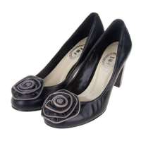 ZMF臻美坊 羊皮高贵浅口中跟女式单鞋A10A05309M-230(黑色/230)