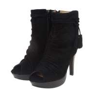 ZMF臻美坊 羊绒后空鱼嘴新潮时尚高帮高跟女式凉鞋A11C04609M-225(黑色/225)