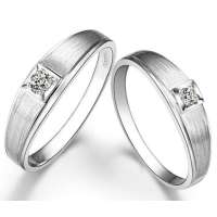 佐卡伊12分18K白金对戒简爱系列(男18女12号)