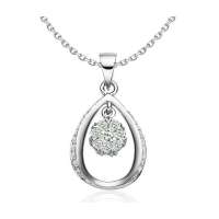 蓝色多瑙河23分SI I-J色18K白金钻石吊坠-心灵之窗