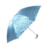 天堂牌304E花舞天际三折晴雨伞(蓝)