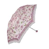 天堂牌317E水漾蔷薇三折晴雨伞(红)