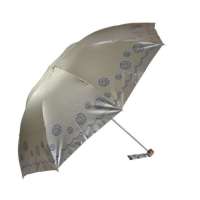 天堂牌3336E御延兰花三折晴雨伞(绿)