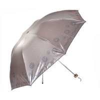 天堂牌3336E御延兰花三折晴雨伞(银)