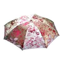 天堂牌347E花翎缎绣三折晴雨伞(粉)