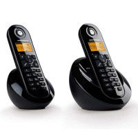 摩托罗拉 (MOTOROLA) C602C2.4G数字 双无绳电话机 (黑色)