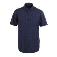 占姆士/JAMESEARL男士纯棉短袖衬衫M21X50011蓝色(180/42)