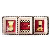 evergreen胖厨师环保三格小吃收纳盘