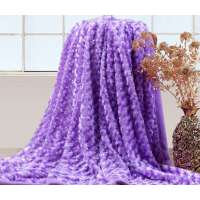 博洋家纺立体玫瑰双面毯(紫)150*200cm夏毯