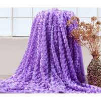 博洋家纺立体玫瑰双面毯(紫)180*200cm夏毯