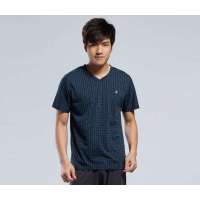 稻草人男士T恤 丝光棉 V领短袖T恤(黑色XL)