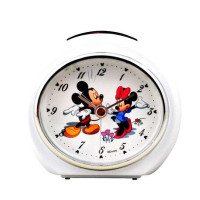 迪士尼快乐的米奇和米妮静音闹钟白色DF4105A-1