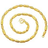 翠绿首饰千足黄金男士项链-橄榄+圆筒