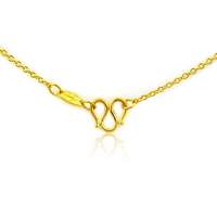 翠绿首饰千足黄金项链-扣子链