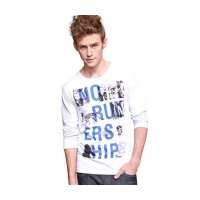 SPORTICA斯波帝卡新款朋克简约时尚圆领透气长袖T恤白色11112302(M)