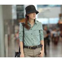 AMII艾米细格子女式衬衣C1NC4121123(绿色/S)