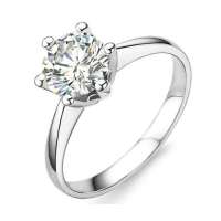 蓝色多瑙河PT950铂金2克拉钻石女戒(F色 VVS)-13号