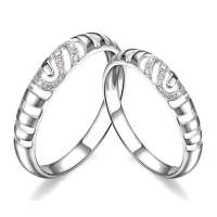 佐卡伊7分18K白金钻石对戒-银河之约(男19女12号)