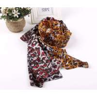 SKT印花丝巾YF1103-2(橘色)