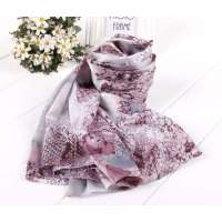 SKT印花丝巾YF1107-1(紫色)