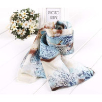 SKT印花丝巾YF1107-4(藍色)