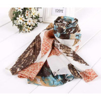 SKT印花丝巾YF1112-4(灰色)