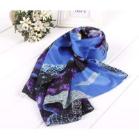 SKT印花丝巾YF1112-5(深藍色)