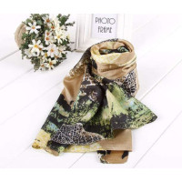 SKT印花丝巾YF1112-6(咖啡)