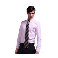 Baneberry休闲撞色细条纹纯棉长袖衬衣1000655(粉红条39)