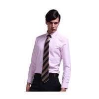 Baneberry休闲撞色细条纹纯棉长袖衬衣1000655(粉红条40)