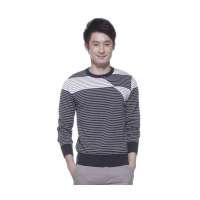 OLOMO欧莱诺时尚几何拼接条纹针织衫男111510047946(S)