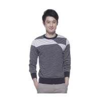 OLOMO欧莱诺时尚几何拼接条纹针织衫男111510047948(M)