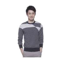 OLOMO欧莱诺时尚几何拼接条纹针织衫男111510047950(L)