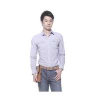 OLOMO欧莱诺文艺细条纹修身长袖衬衫男111520059050(L)