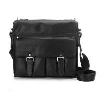戈尔本商务领航系列牛皮斜挎包GBD1164C(黑)