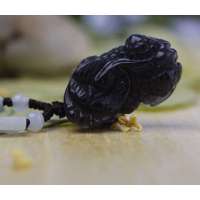 悦人纯天然墨西哥冰种黑曜石貔貅吊坠