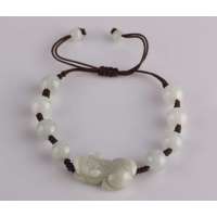 悦人天然A货翡翠编绳貔貅手链(咖啡绳)