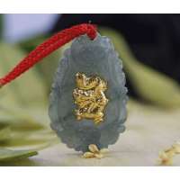 悦人天然翡翠A货项链金镶玉-运程吉祥生肖龙