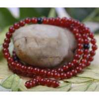 悦人天然红玛瑙佛珠项链6MM
