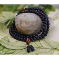 悦人天然泗滨砭石佛珠项链6MM