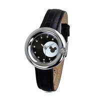 迪士尼手表90206-1镶钻真皮时尚女表